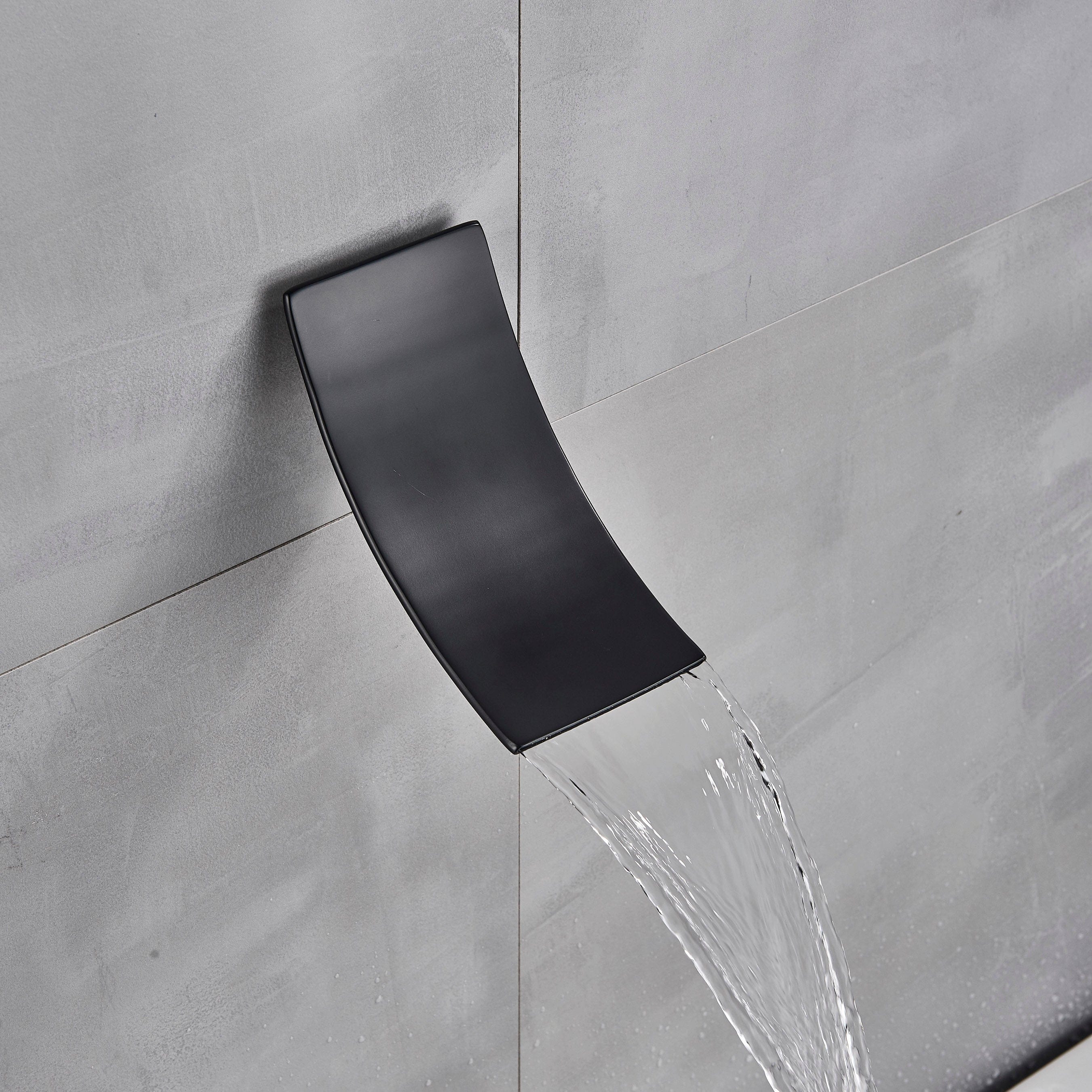 Set de dus negru incastrabil in tavan, cu para patrata 30 cm, 3 functii de curgere a apei