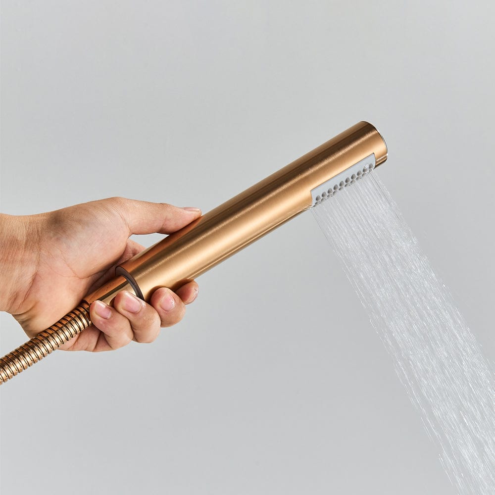 Set de dus Pale Rose cu para rotunda tip ploaie 25 cm