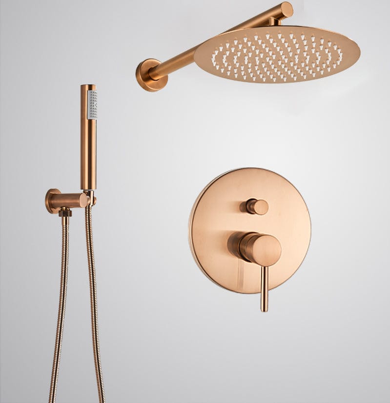 Set de dus Pale Rose cu para rotunda tip ploaie 25 cm