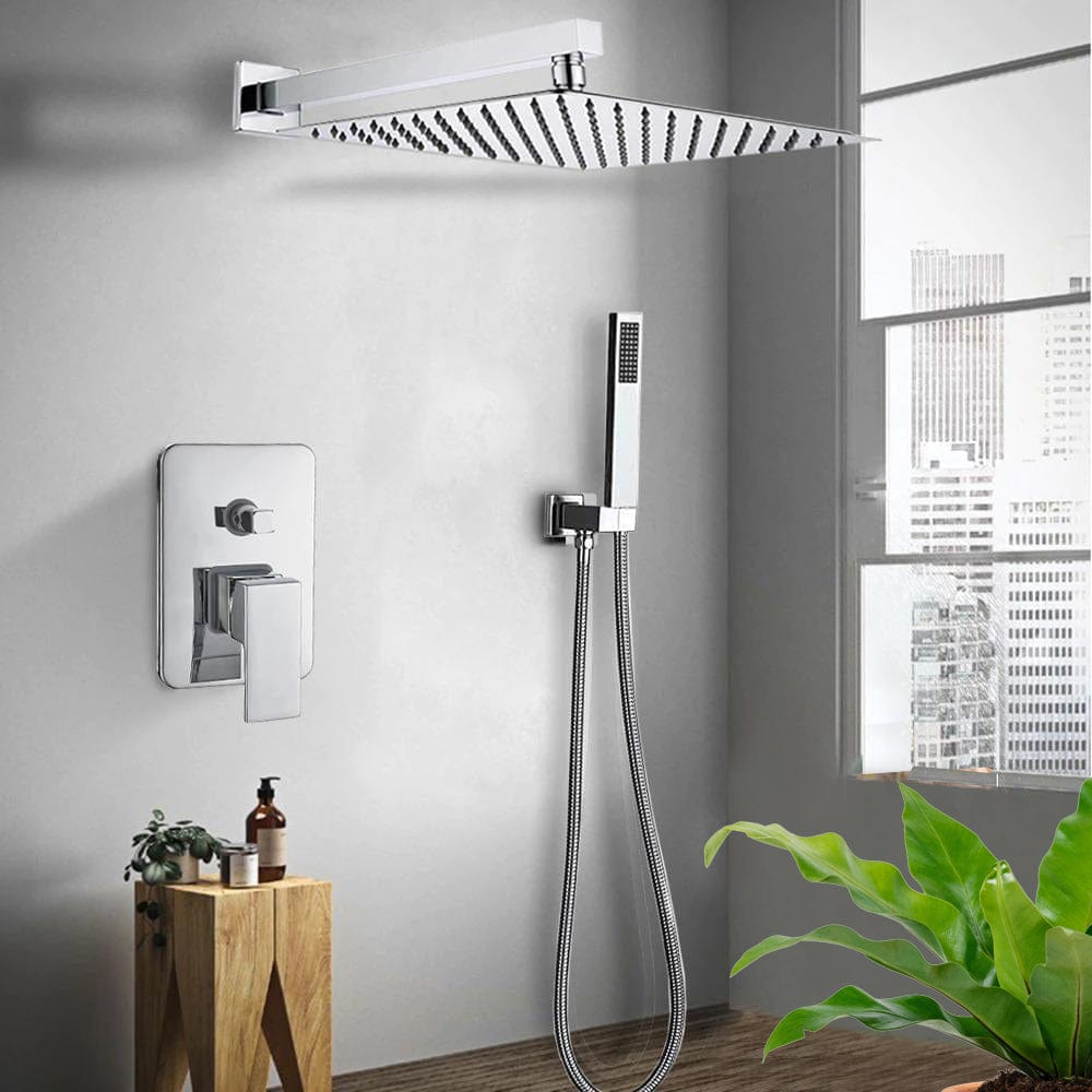 Set de dus River 1167 argintiu, cu montaj ascuns, para patrata 30 cm, 2 functii