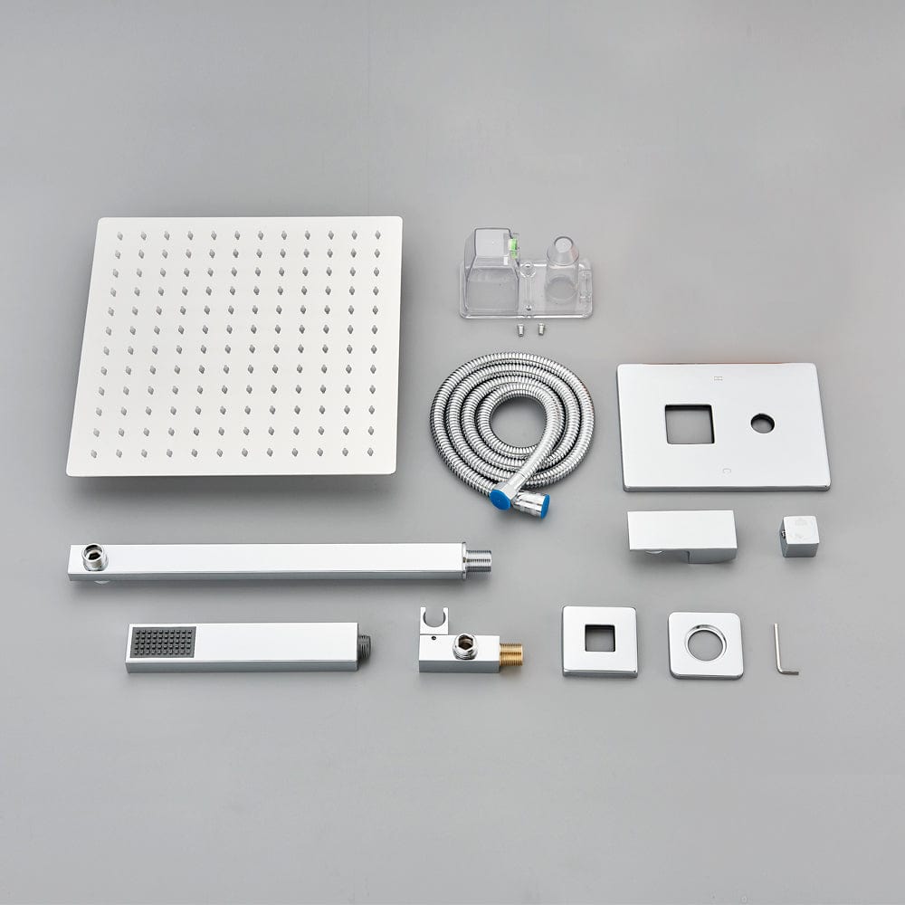 Set de dus River 1167 argintiu, cu montaj ascuns, para patrata 30 cm, 2 functii