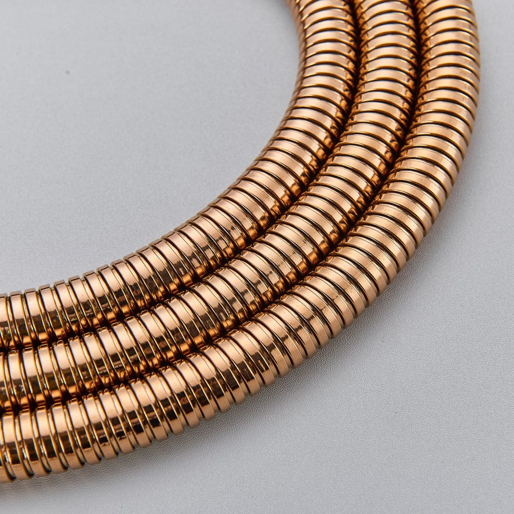 Set de dus Rose Gold cu montaj in tavan, 3 functii de curgere, para rotunda tip ploaie 25 cm