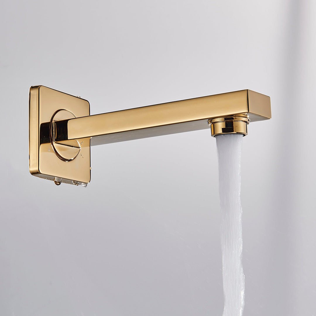 Set de dus tip ploaie, auriu lucios, pară 30 cm, 3 funcții de curgere