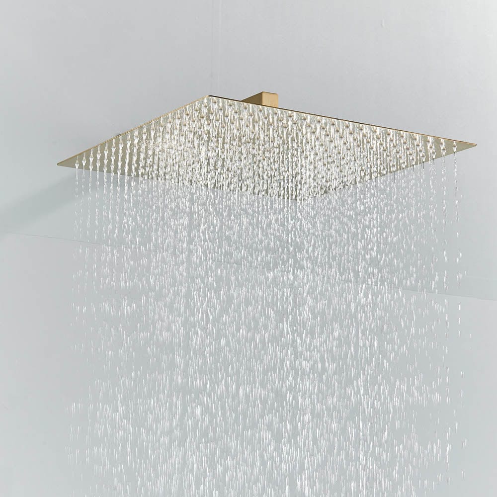 Set de dus tip ploaie , auriu nichelat (semi-lucios), para 40 cm, cu 2 functii de curgere