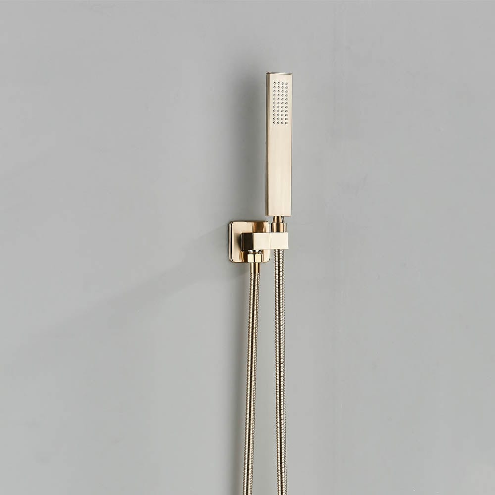 Set de dus tip ploaie , auriu nichelat (semi-lucios), para 40 cm, cu 2 functii de curgere