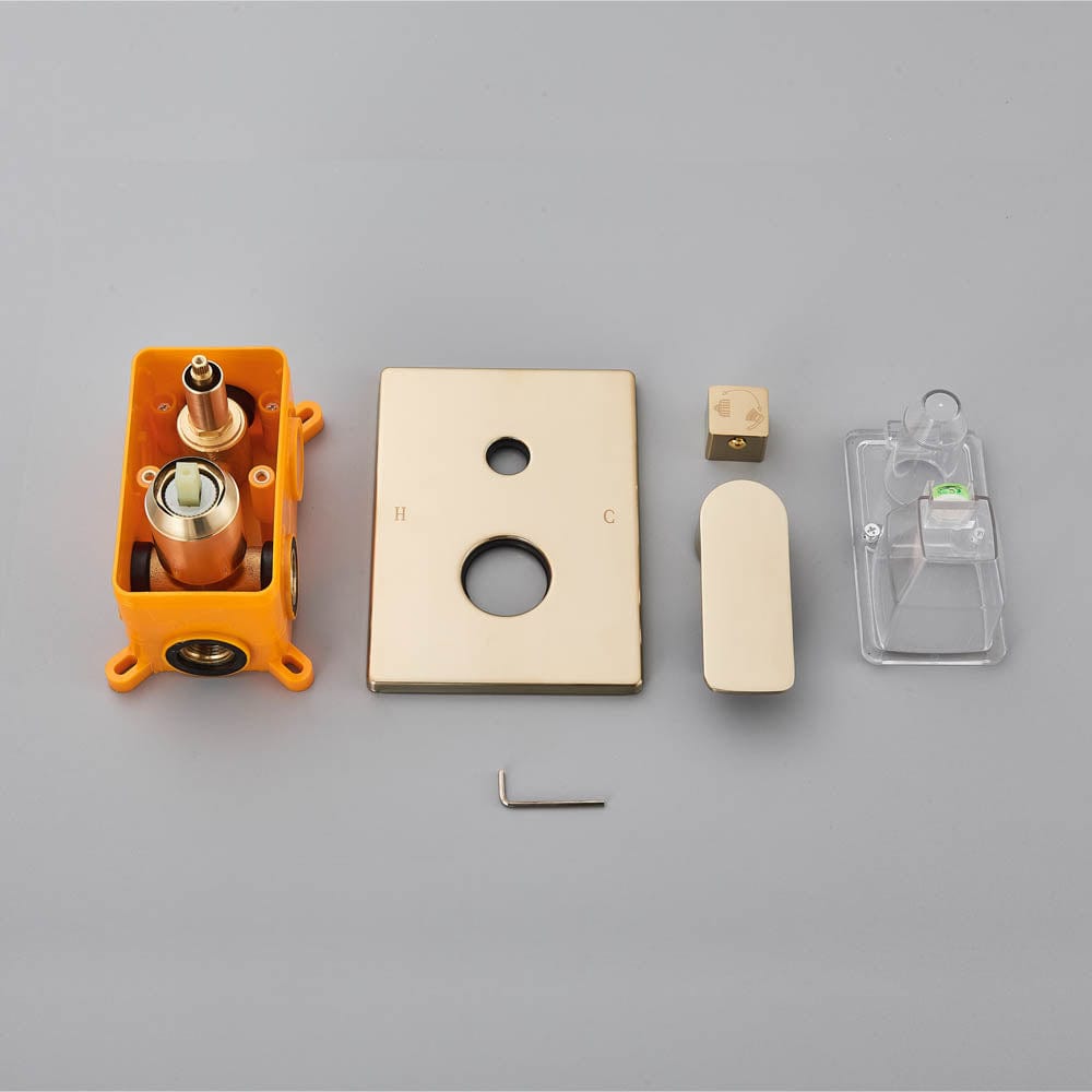 Set de dus tip ploaie , auriu nichelat (semi-lucios), para 40 cm, cu 2 functii de curgere