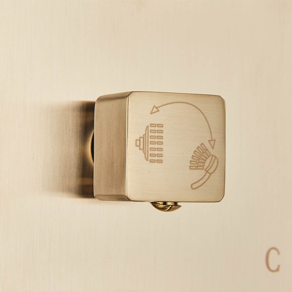 Set de dus tip ploaie , auriu nichelat (semi-lucios), para 40 cm, cu 2 functii de curgere