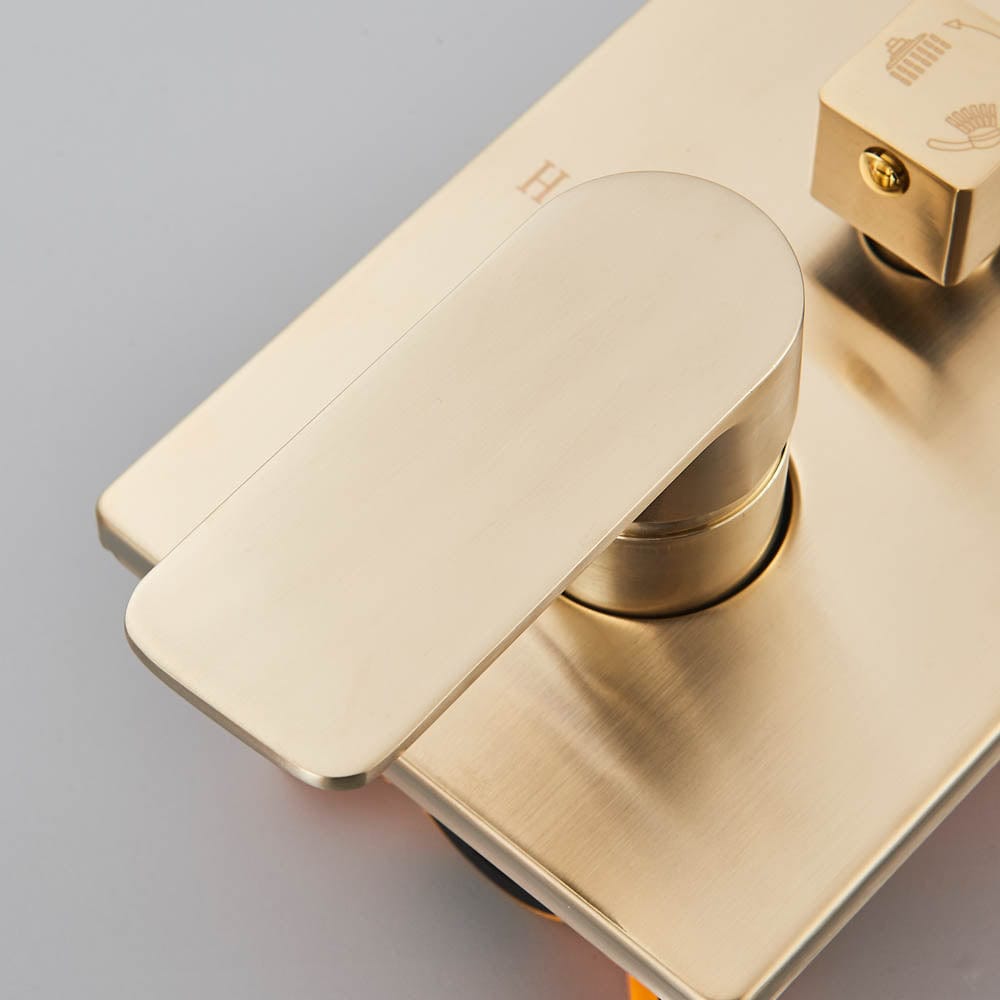 Set de dus tip ploaie , auriu nichelat (semi-lucios), para 40 cm, cu 2 functii de curgere