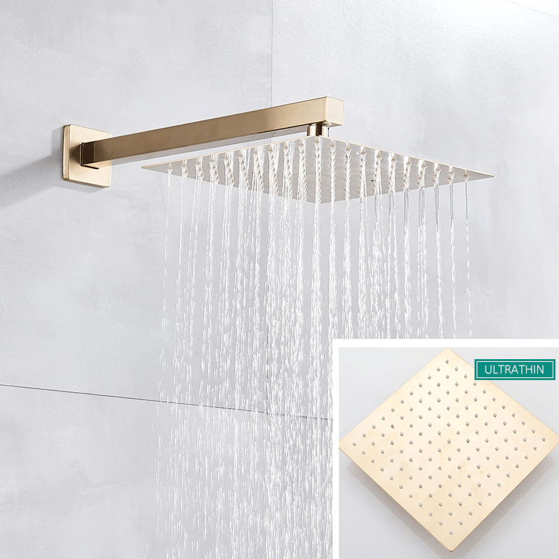 Set de dus tip ploaie River 1255, auriu nichelat (semi-lucios), para 30 cm, cu 2 functii de curgere