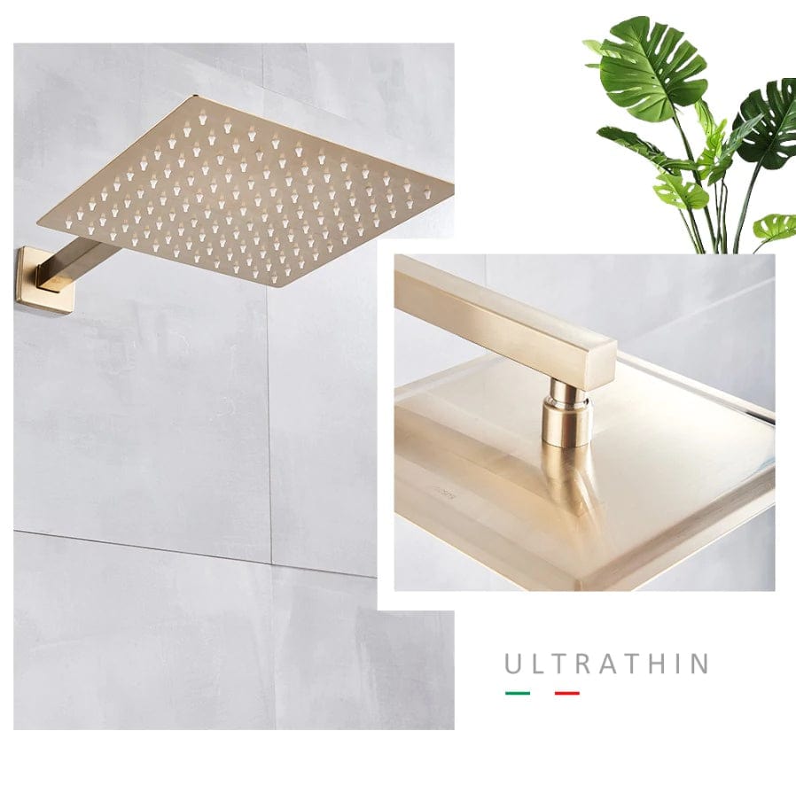 Set de dus tip ploaie River 1255, auriu nichelat (semi-lucios), para 30 cm, cu 2 functii de curgere