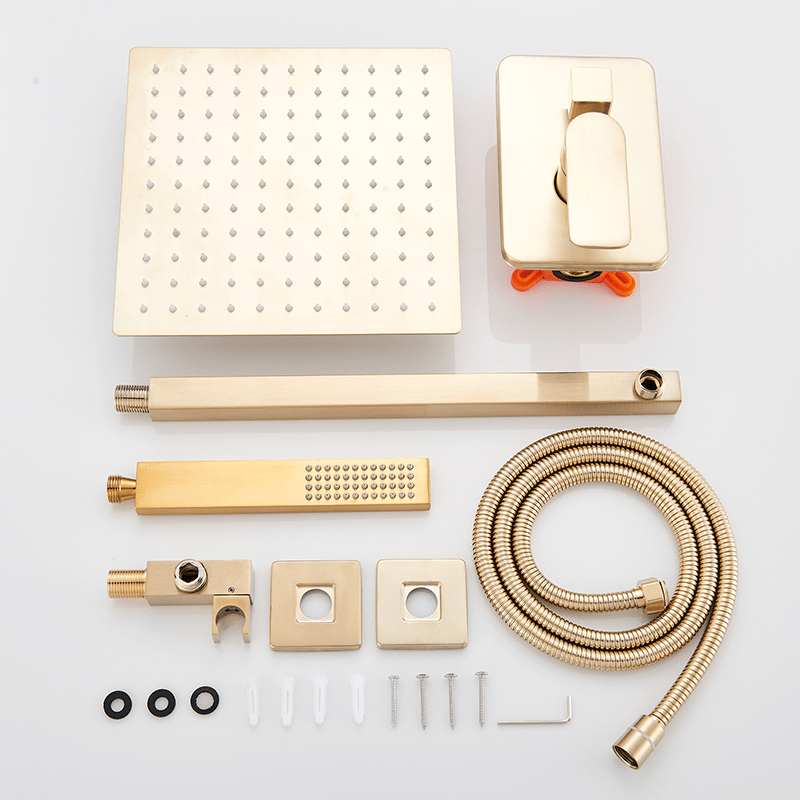 Set de dus tip ploaie River 1255, auriu nichelat (semi-lucios), para 30 cm, cu 2 functii de curgere