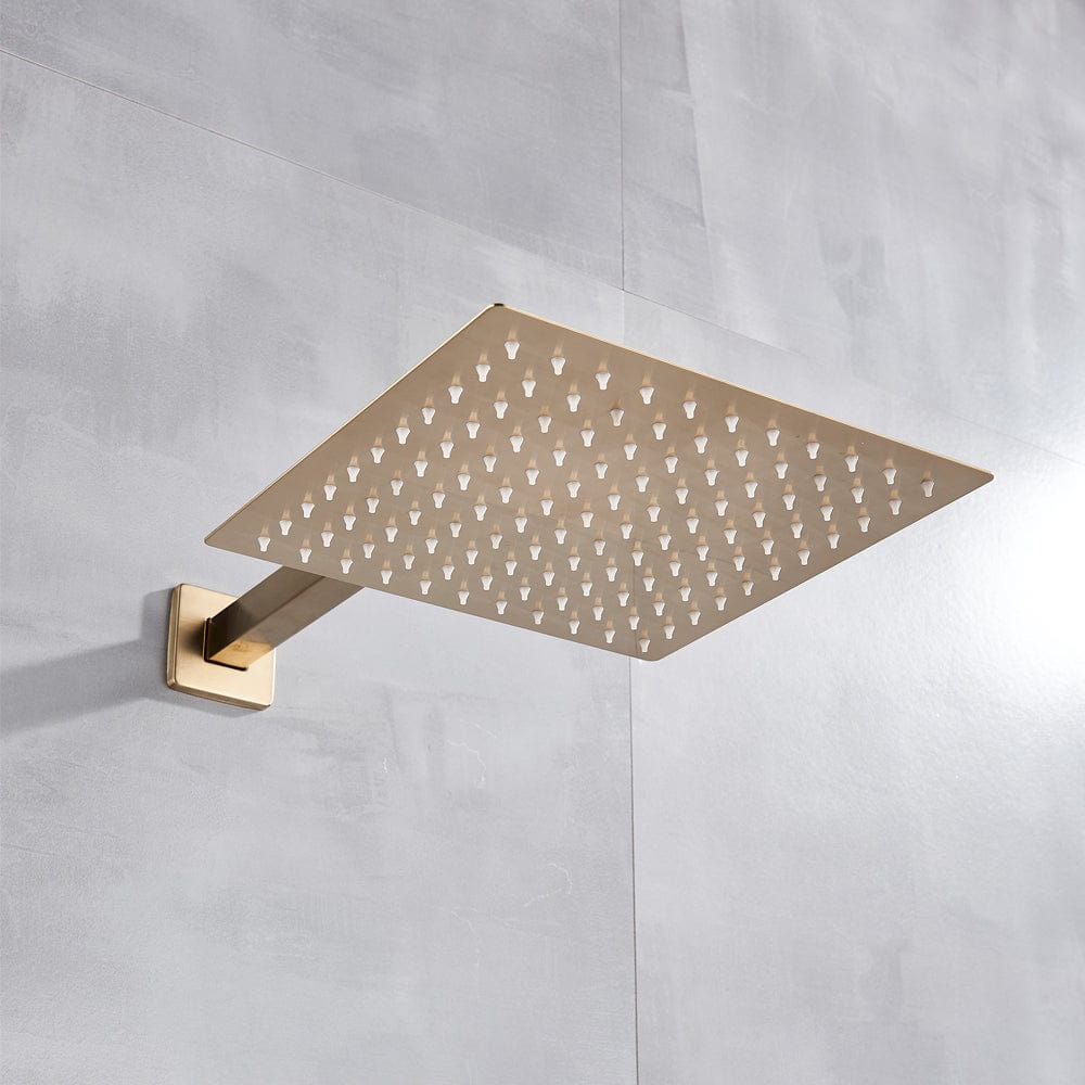 Set de dus tip ploaie River, auriu nichelat, para 30 cm, 3 functii de curgere