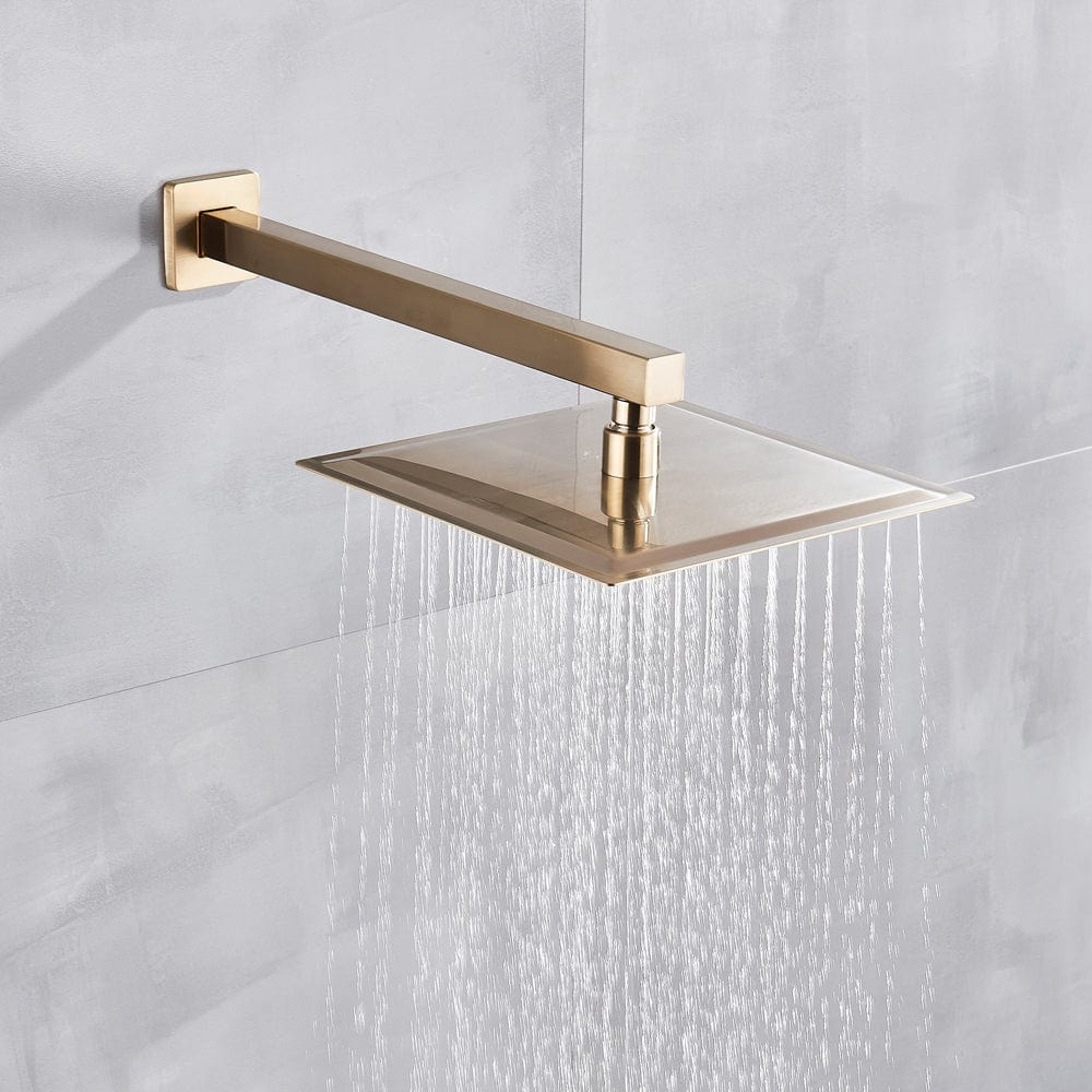 Set de dus tip ploaie River, auriu nichelat, para 30 cm, 3 functii de curgere