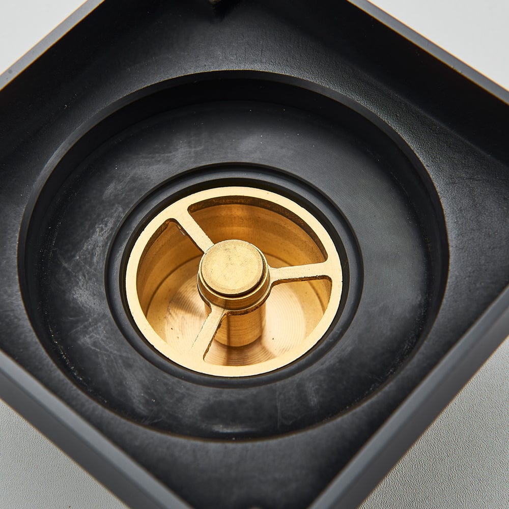 Sifon de pardoseala antimiros, cu iesire verticala, diametru ramă 100 mm, diametru scurgere 38 mm, doua fețe, negru mat sau suport fixare placa gresie