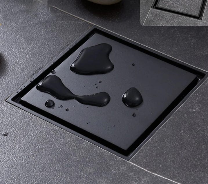 Sifon de pardoseala antimiros, cu iesire verticala, diametru ramă 100 mm, diametru scurgere 38 mm, doua fețe, negru mat sau suport fixare placa gresie