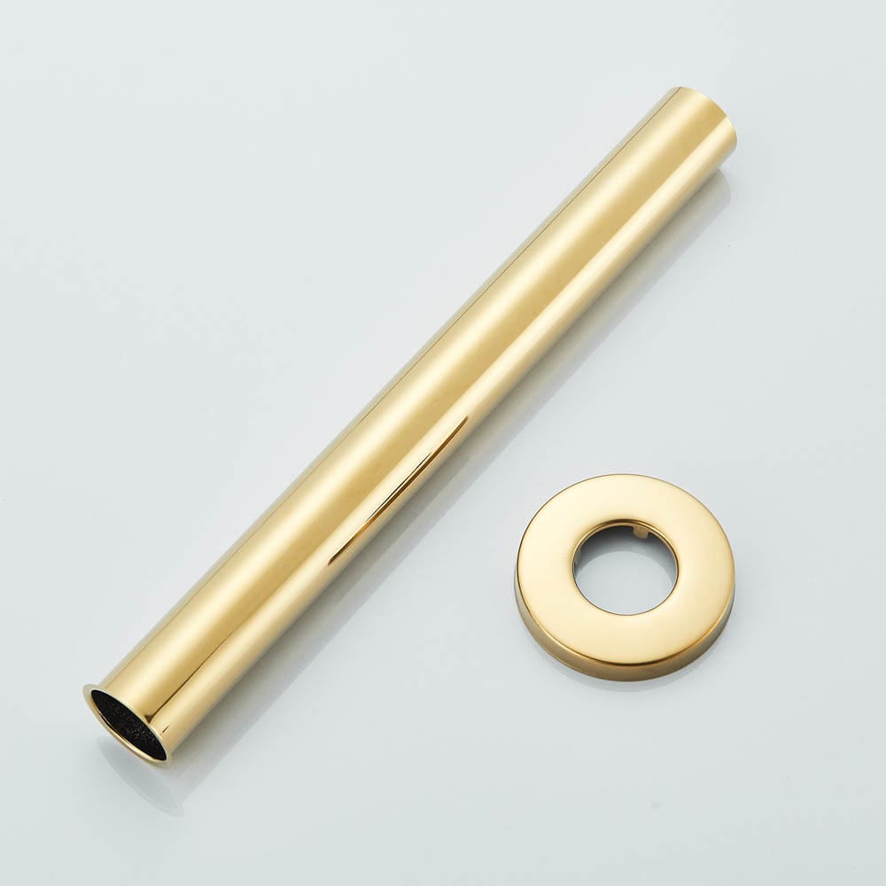 Sifon decorativ pentru lavoar și ventil universal cu click-clack, auriu lucios