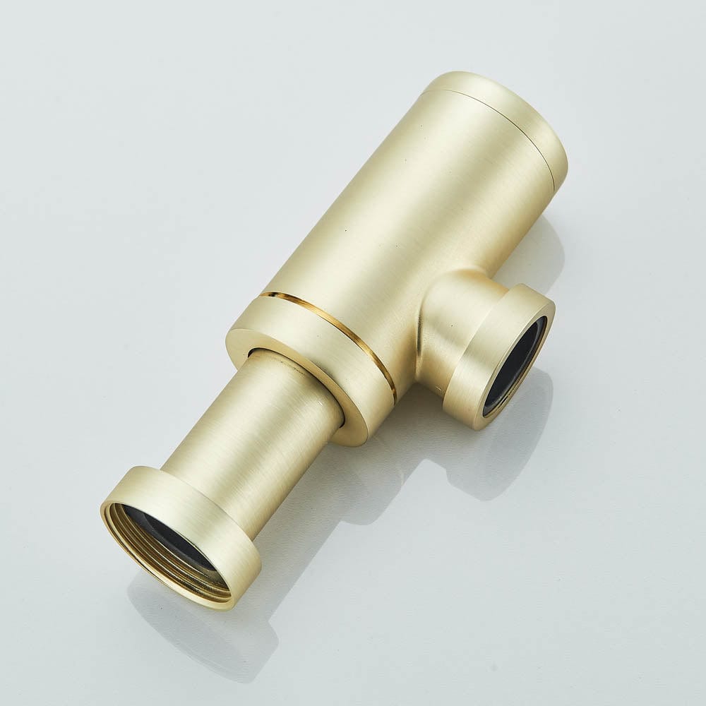 Sifon decorativ pentru lavoar și ventil universal cu click-clack, auriu periat, 1182