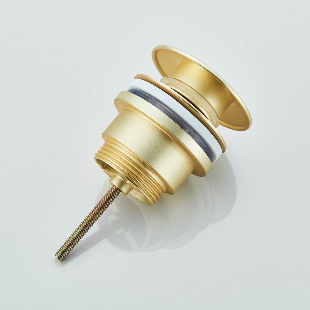 Sifon decorativ pentru lavoar și ventil universal cu click-clack, auriu periat, 1182