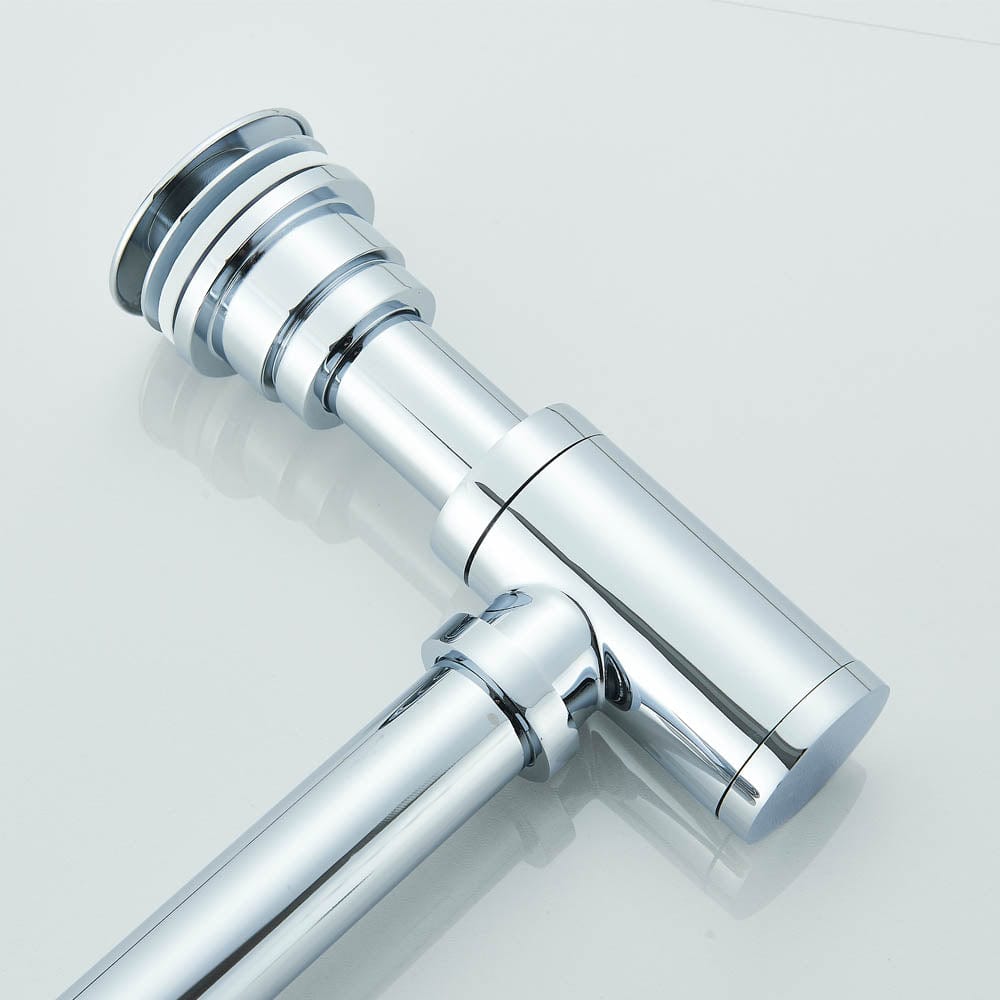 Sifon decorativ pentru lavoar și ventil universal cu click-clack, crom