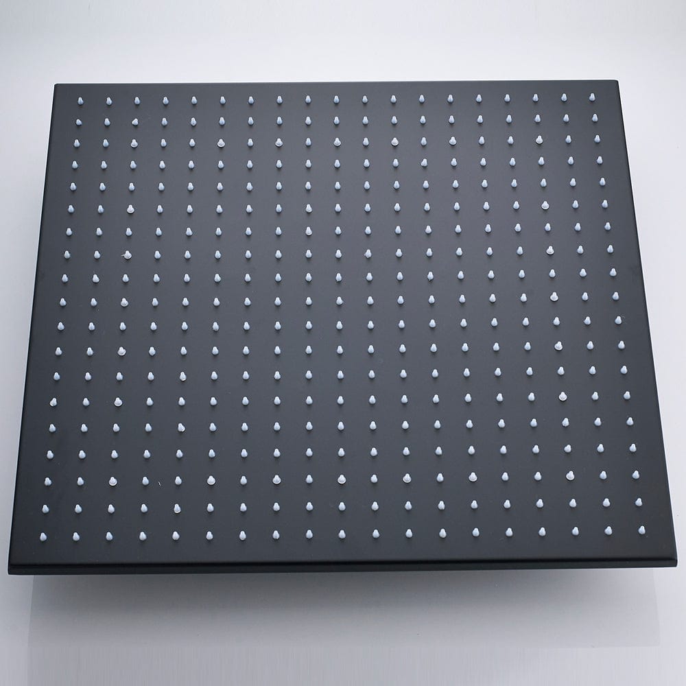 Sistem de dus Rainfall, incastrat in tavan cu termostat, para patrata 50 cm, 2 functii de curgere, negru mat