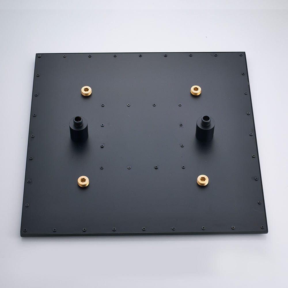 Sistem de dus Rainfall, incastrat in tavan cu termostat, para patrata 50 cm, 2 functii de curgere, negru mat