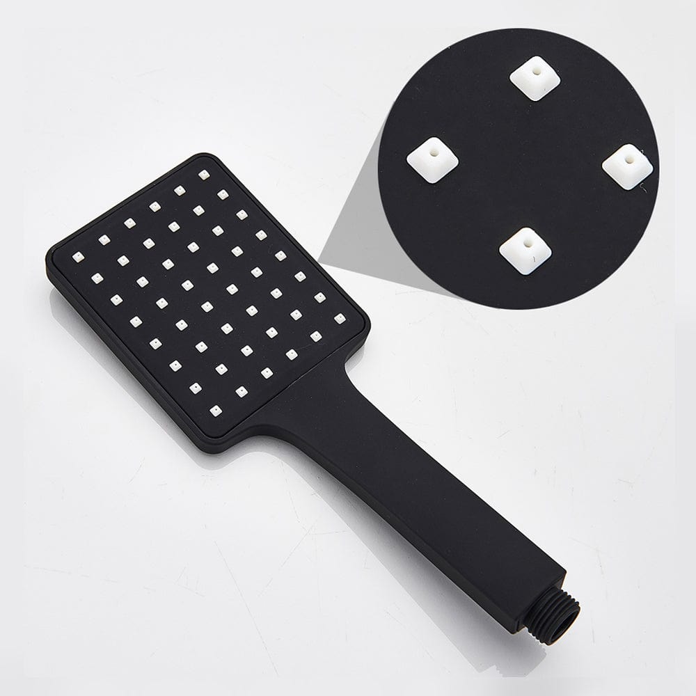 Sistem de dus Rainfall, incastrat in tavan cu termostat, para patrata 50 cm, 2 functii de curgere, negru mat