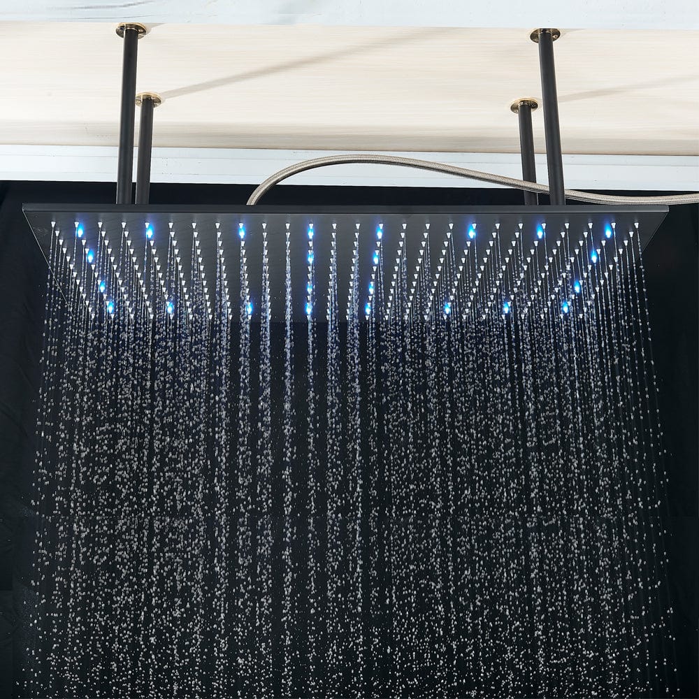 Sistem de dus Sensation, incastrat in tavan, para dreptunghiulara 80/40 cm, 2 functii de curgere, negru mat