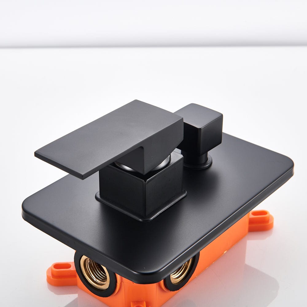 Sistem de dus Sensation, incastrat in tavan, para dreptunghiulara 80/40 cm, 2 functii de curgere, negru mat