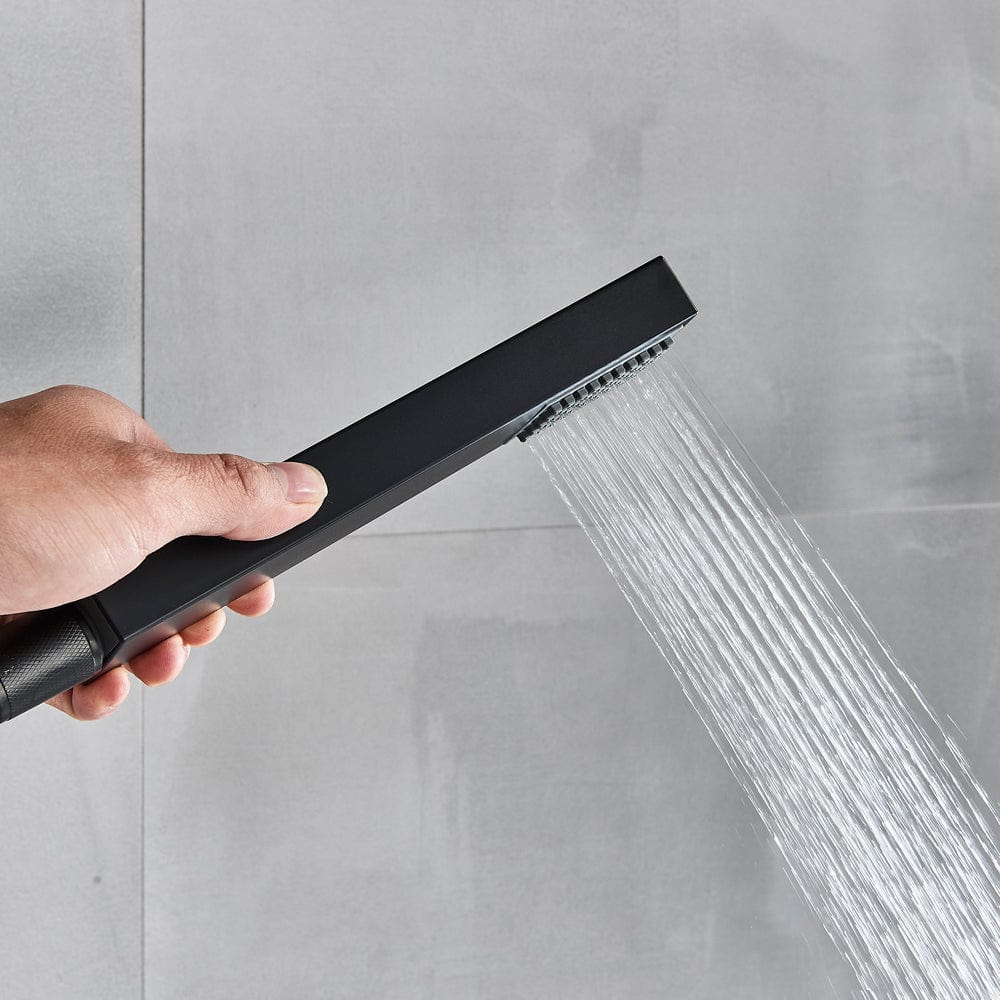 Sistem de dus Sensation, incastrat in tavan, para dreptunghiulara 80/40 cm, 2 functii de curgere, negru mat