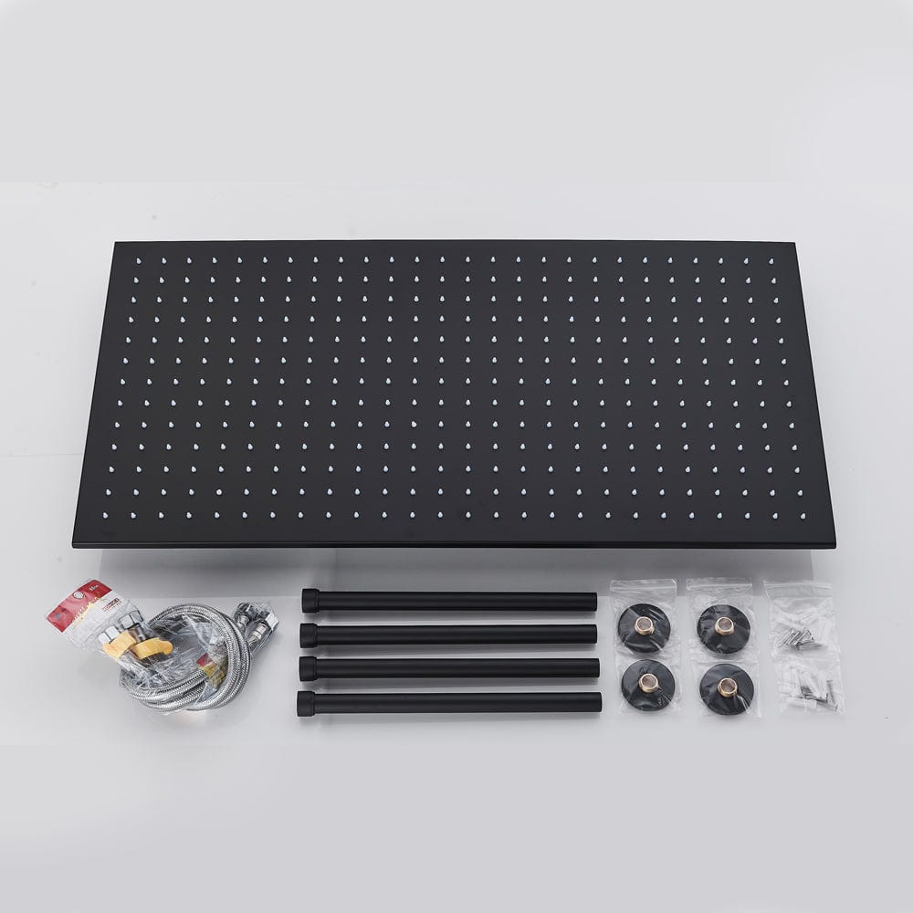 Sistem de dus Sensation, incastrat in tavan, para dreptunghiulara 80/40 cm, 2 functii de curgere, negru mat