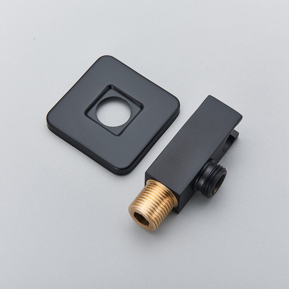 Sistem de dus Waterfall, incastrat in tavan, para patrata 40 cm, 3 functii de curgere, negru mat