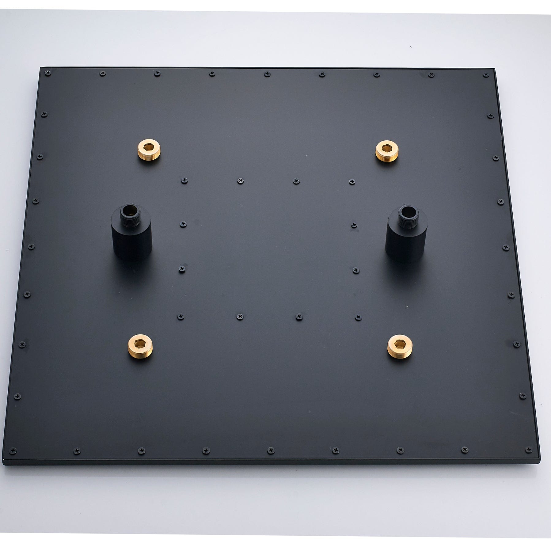 Sistem dus incastrat in tavan cu termostat, para patrata 50 cm, negru mat, 3 functii de curgere a apei si hidromasaj