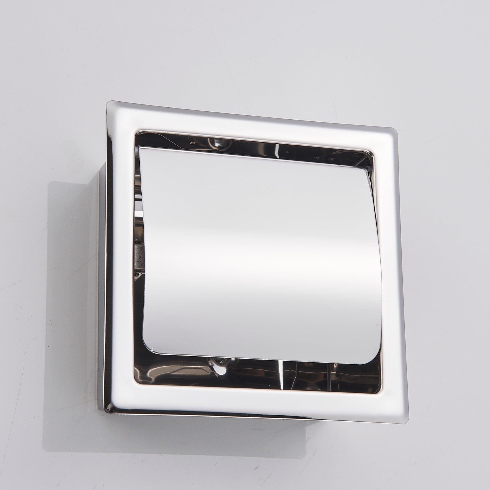 Suport hartie igienica incastrat cu capac de protectie, argintiu cromat