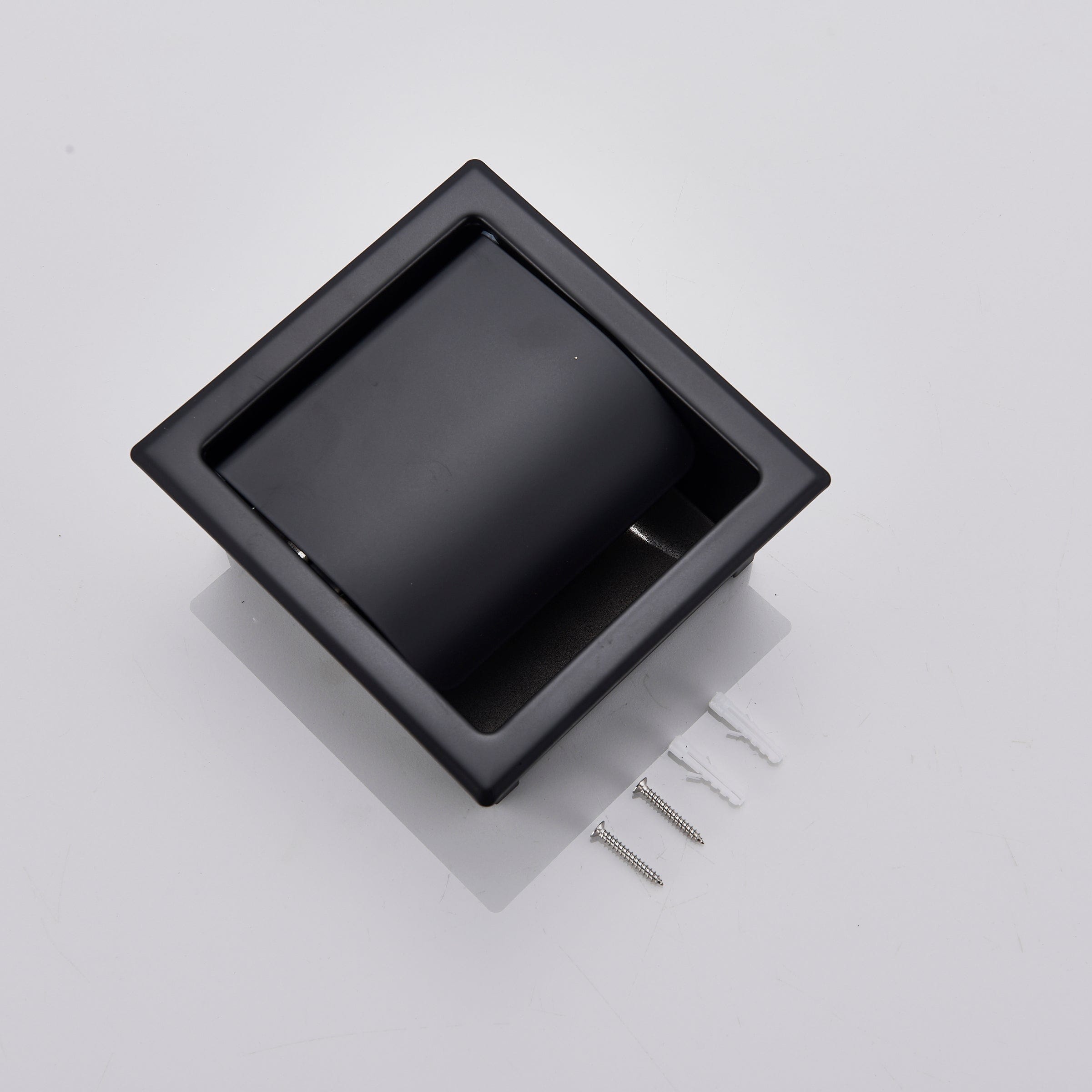 Suport hartie igienica incastrat, cu capac de protectie, negru mat, 1286