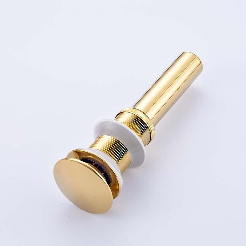 Ventil de scurgere auriu pentru lavoar cu preaplin, din alama solida