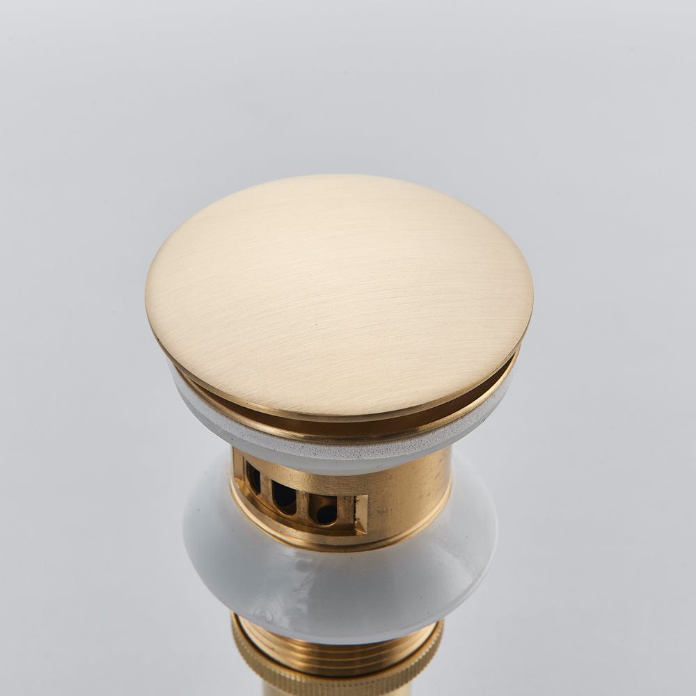 Ventil de scurgere auriu pentru lavoar cu preaplin, din alama solida