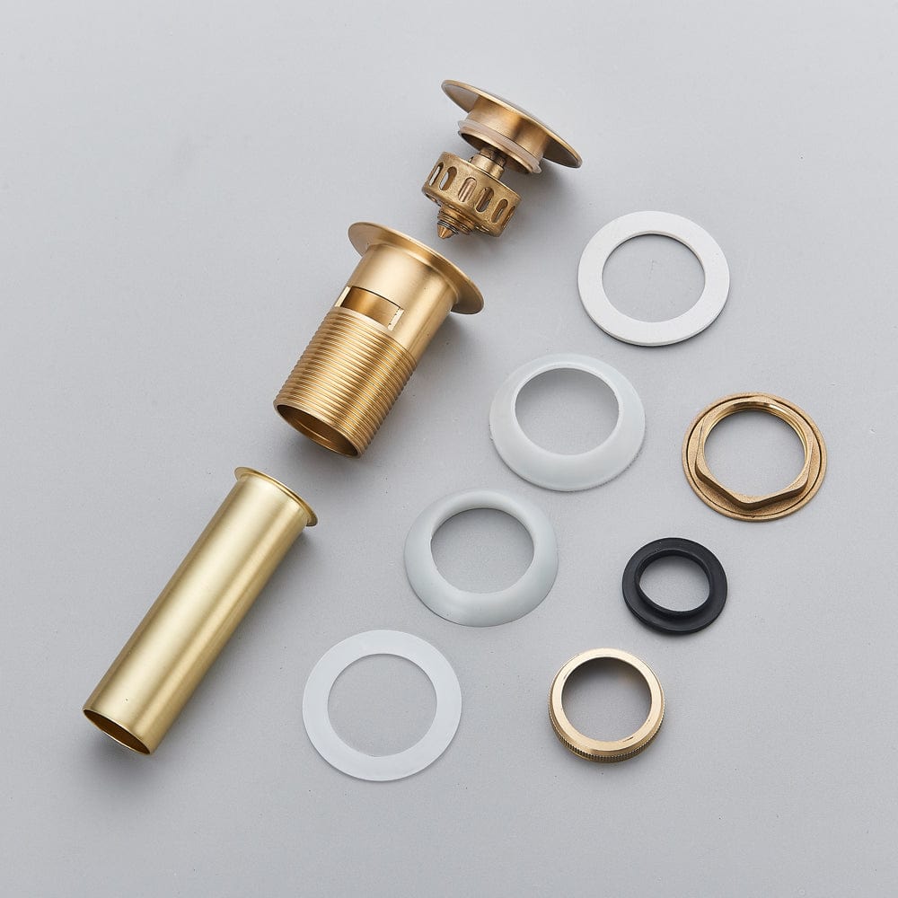 Ventil de scurgere auriu pentru lavoar cu preaplin, din alama solida