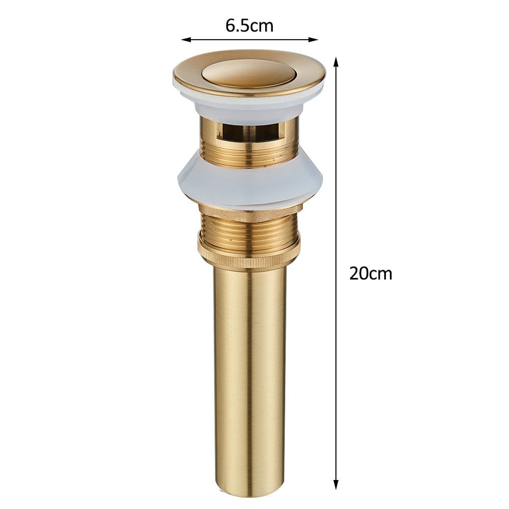 Ventil de scurgere auriu pentru lavoar cu preaplin, din alama solida