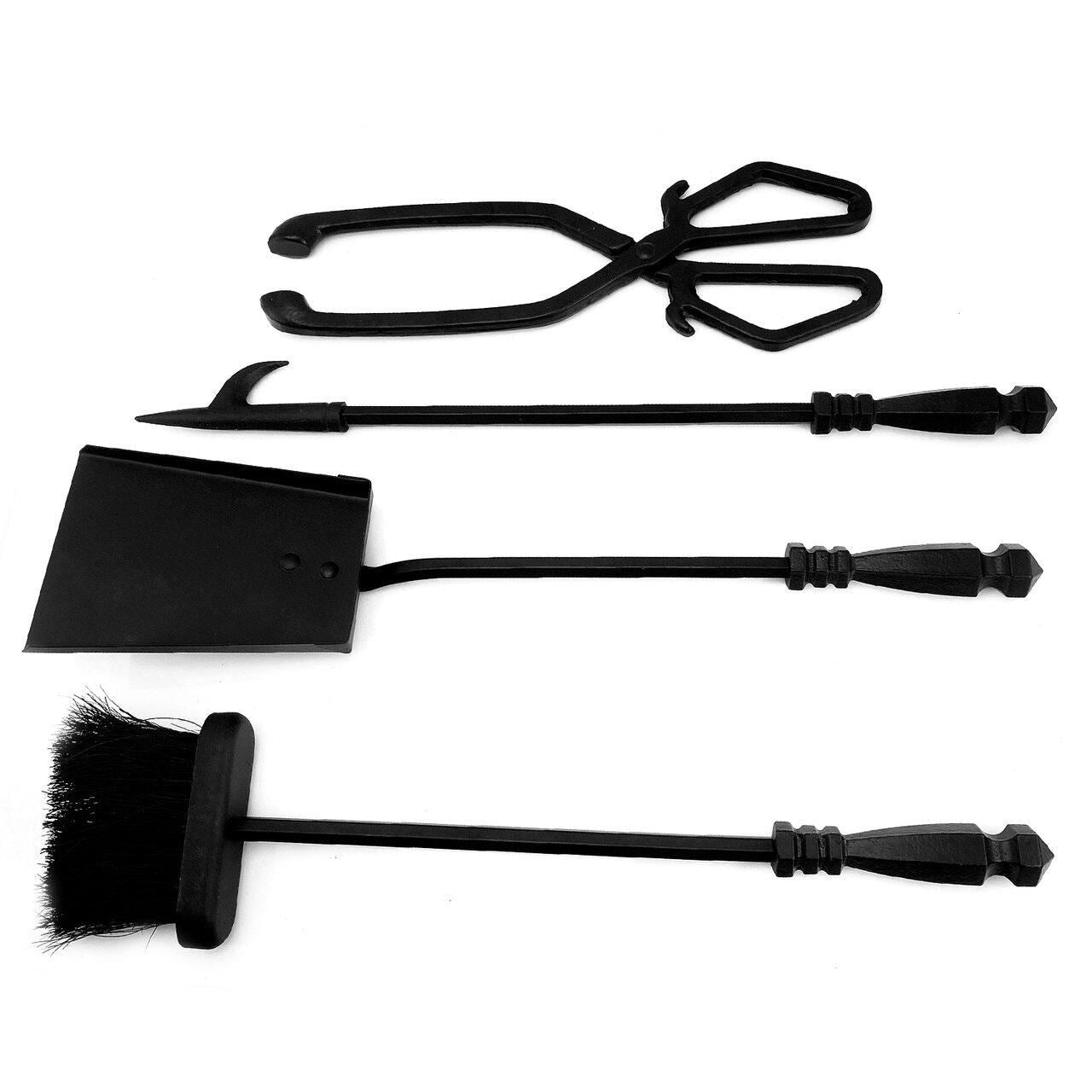 Set accesorii semineu, suport cu 4 piese, 60 cm 