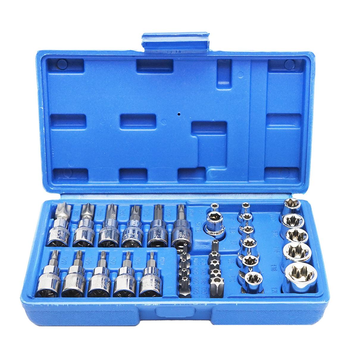 Trusa chei tubulare E-Torx, profil biti TX 34 piese Breckner Germany