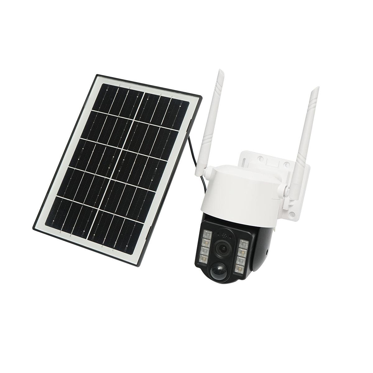 Camera supraveghere 3MP, WIFI 4G rotativa cu panou solar 5W, PTZ, 1080P, senzor miscare, night vision, aplicatie V380 Pro