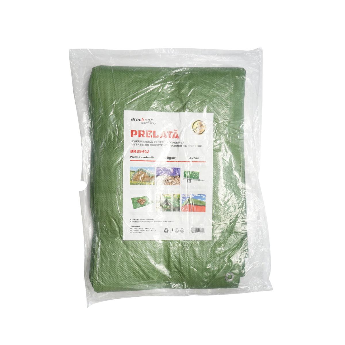 Prelata cu ochiuri de prindere 100g/m2 verde 4x5m Breckner Germany