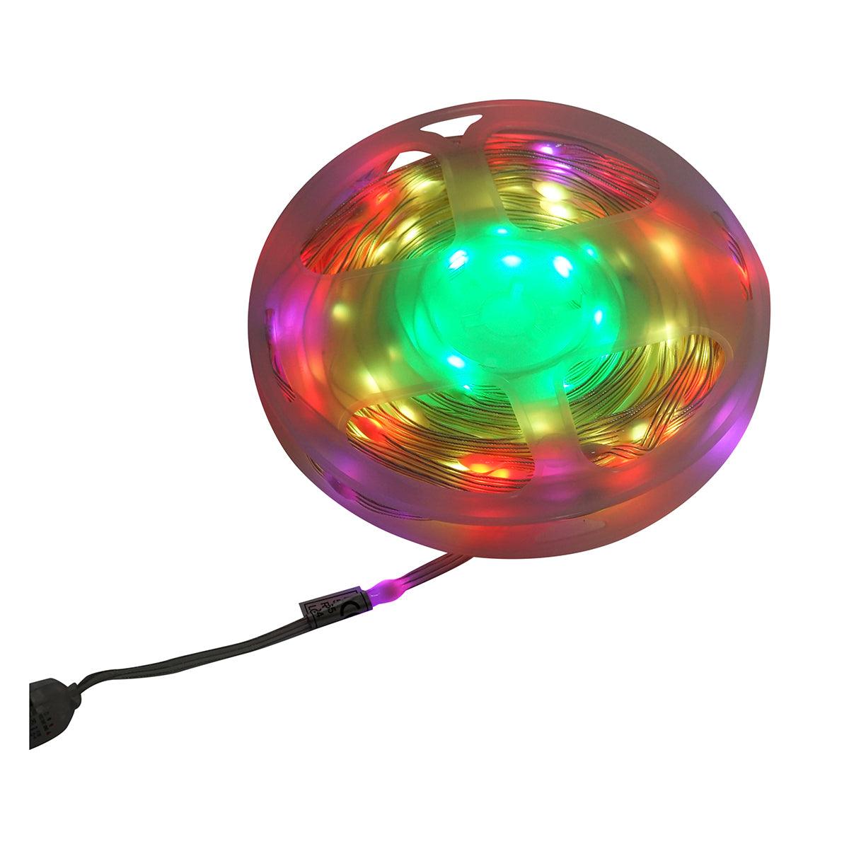 Banda LED smart decorativa 2W/m 5V cu telecomanda, control muzical, bluetooth, aplicatie USB, 10m RGB+IC IP68 Breckner Germany