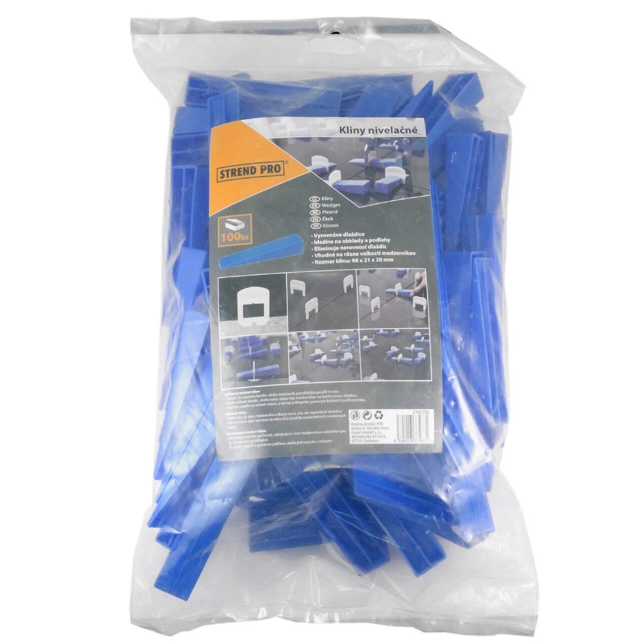 Pene pentru nivelare si aliniere a placilor ceramice, set 100 buc, 98x21x20 mm, Strend Pro