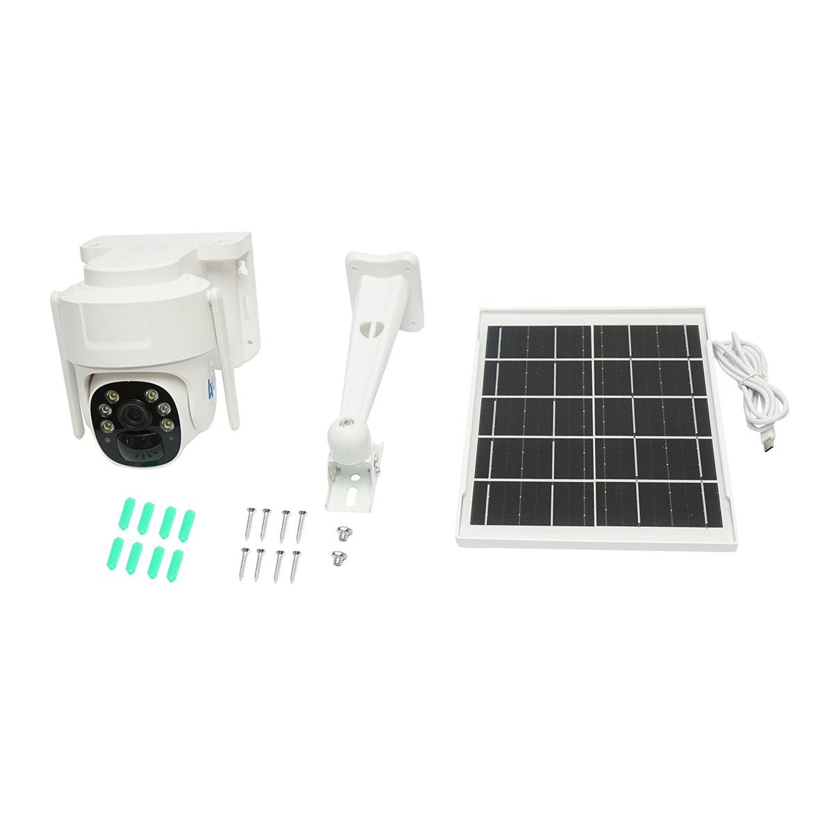 Camera supraveghere 3MP, WIFI 4G rotativa cu panou solar 5W, PTZ, 1080P, senzor miscare, night vision, aplicatie V380 Pro