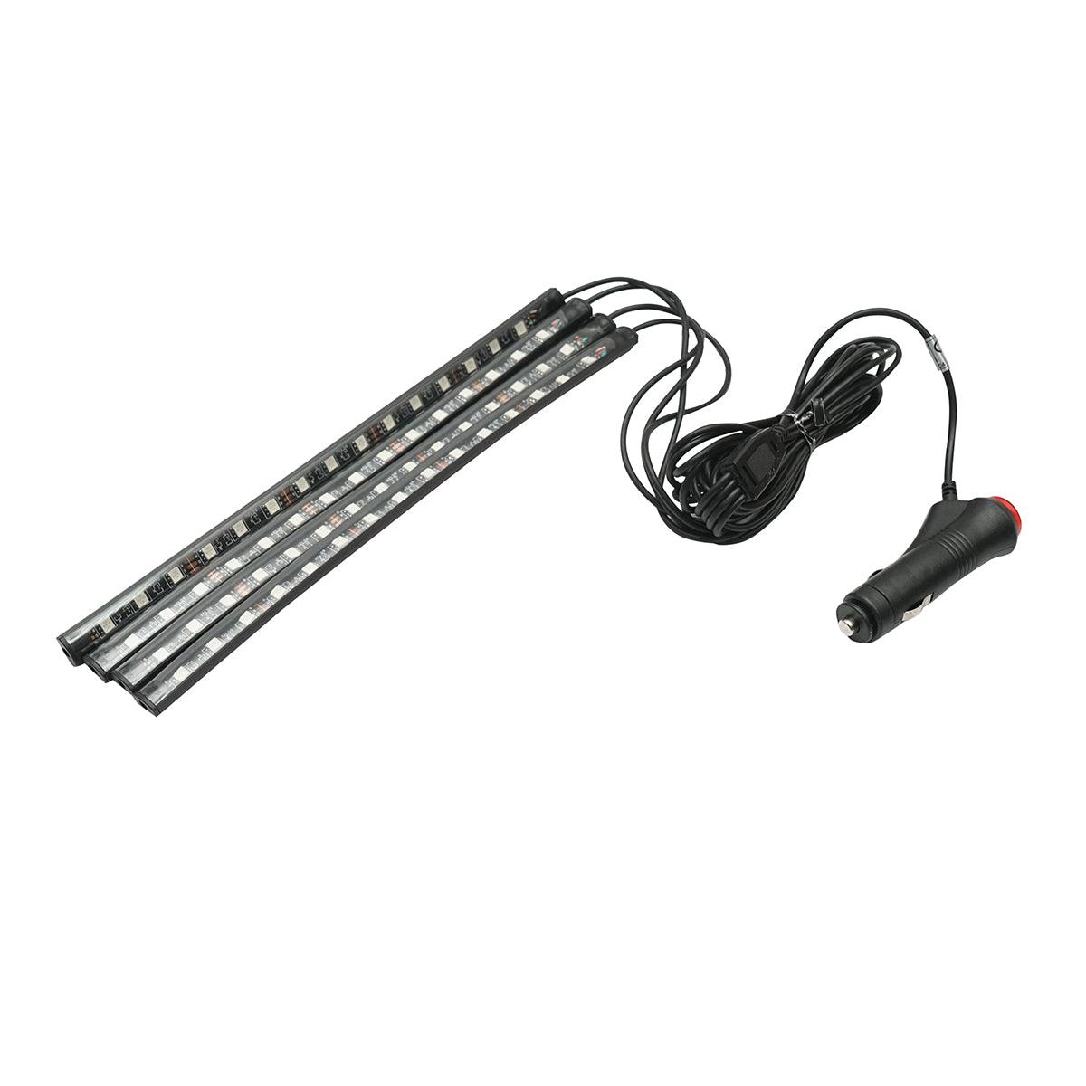 Banda LED lumini ambientale auto 12V, 9W cu telecomanda, control muzical 4x26.7cm RGB Breckner Germany