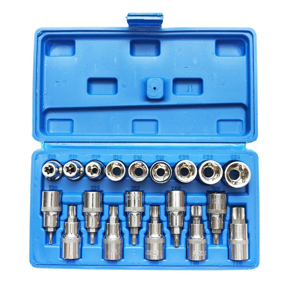 Trusa chei tubulare E-Torx, profil biti TX 19 piese Breckner Germany