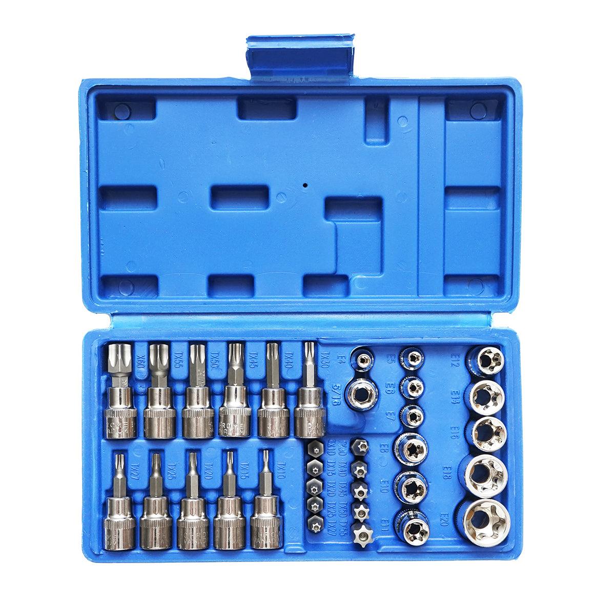 Trusa chei tubulare E-Torx, profil biti TX 34 piese Breckner Germany