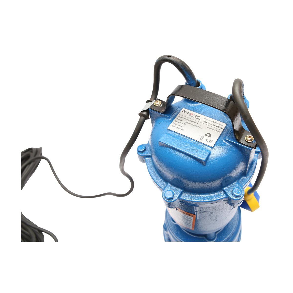 Pompa apa murdara, drenaj submersibila cu flotor, 550W, 200L/min, adancime 11m, 220V WQD10-8-55F Breckner Germany