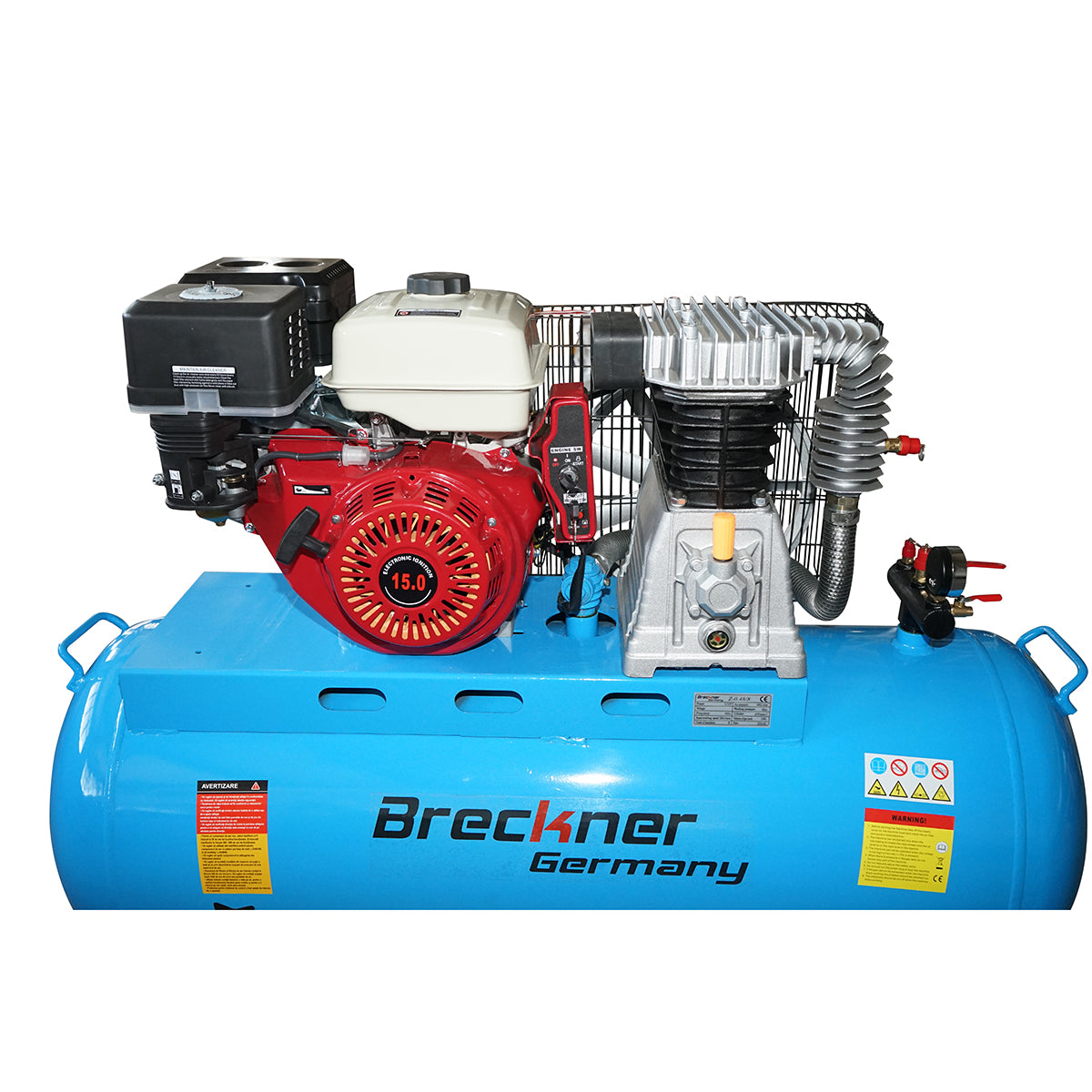 Compresor aer 200L, 6.5CP, 8 Bar, 200L/min, Benzina 15CP